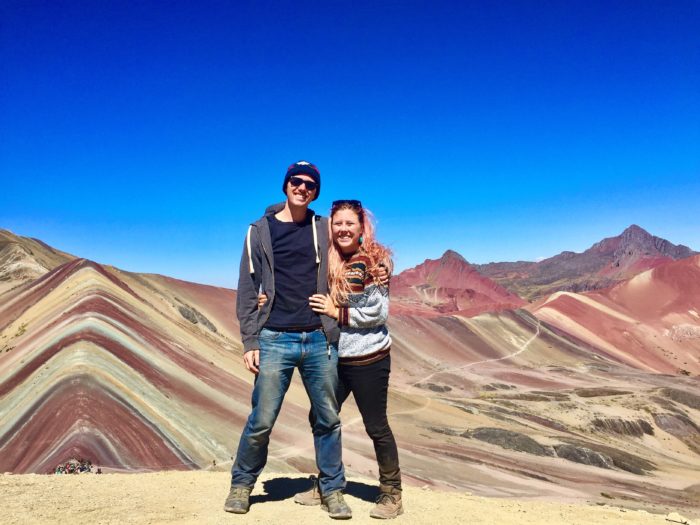 Dan and Di at Rainbow Mountain in Peru