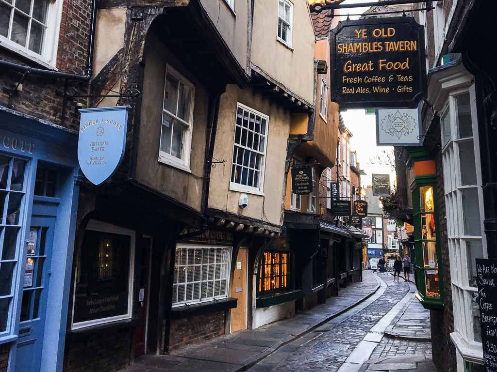 the shambles cobblestone street