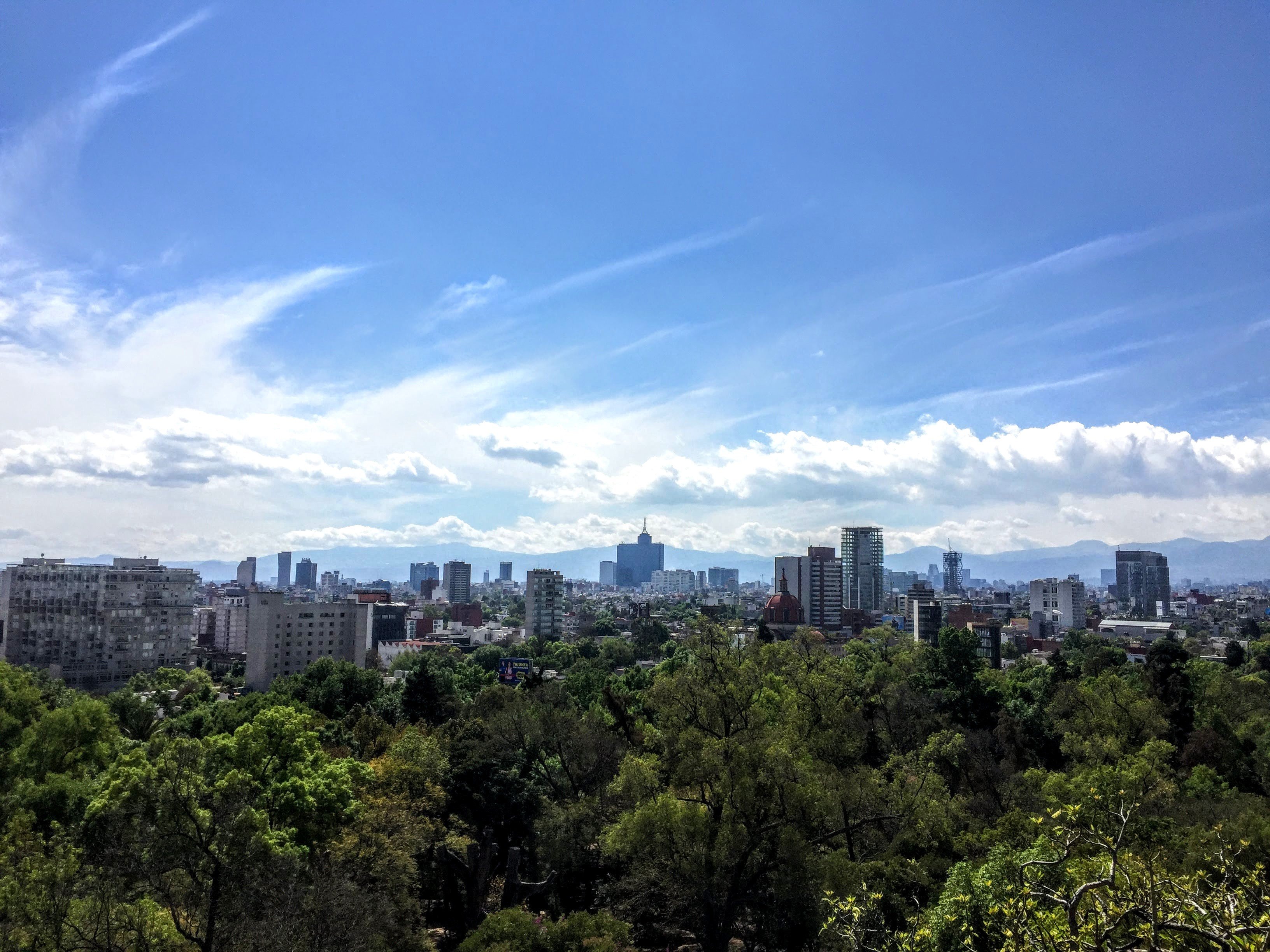Chapultepec Park and Mexico City skyline