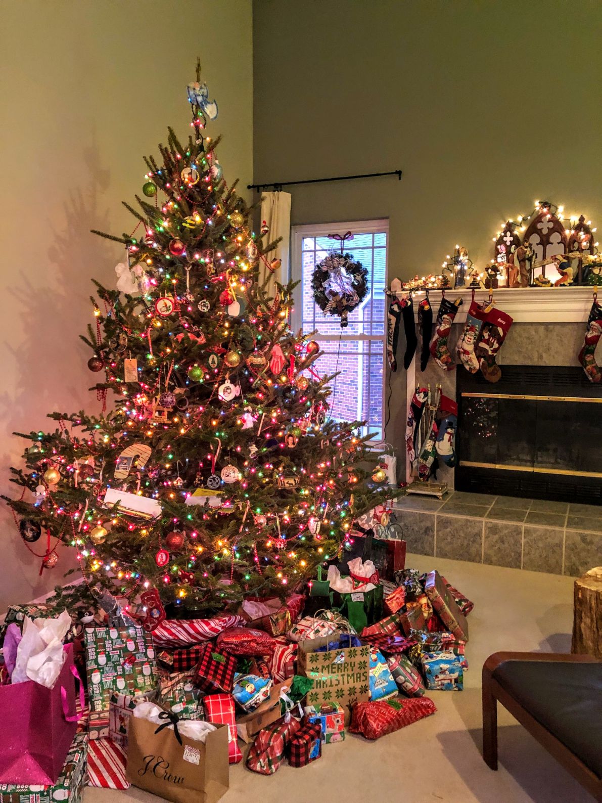 Christmas tree and presents at my home in Ohio